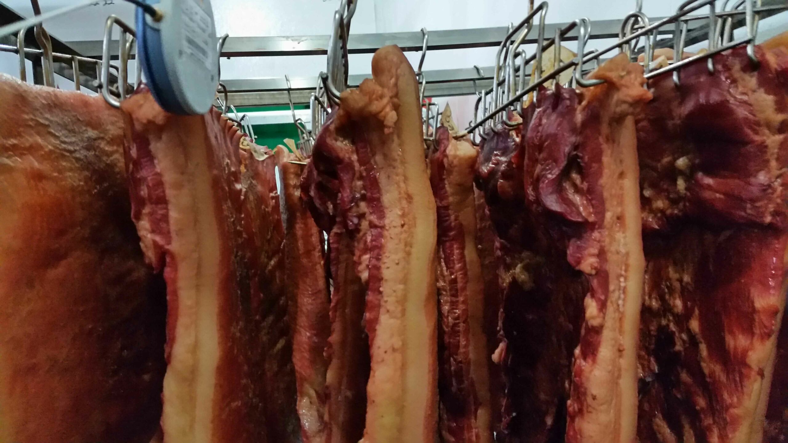 Curing pork at Century Oak Packing Co